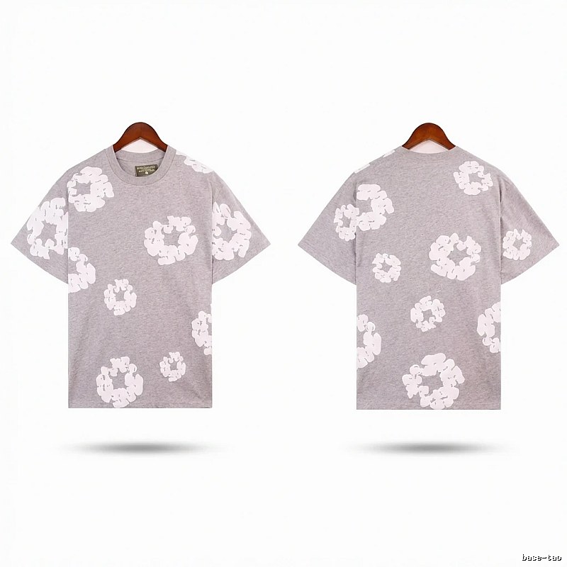 DENIM TEARS Printed Casual Grey T-shirt