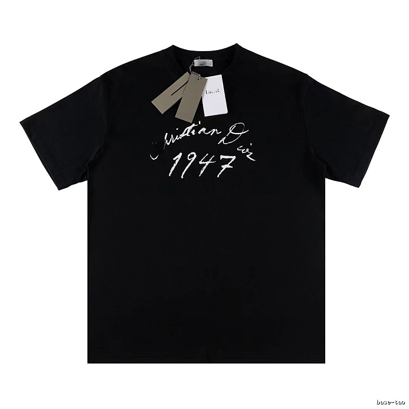 Dior 1947 Collection Handwriting-style Black T-Shirt