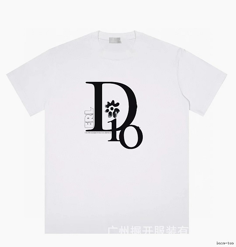 Dior Co-branded Trendy Style Printed White T-Shirt