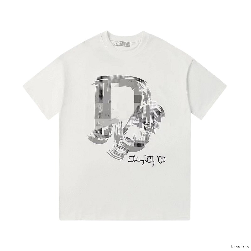 Dior Graffiti Collection Trendy & Cool Style White Short-sleeve T-shirt