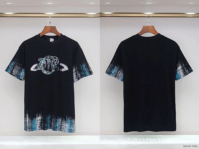 Dior Graffiti Cool Trendy Black Short-sleeve T-shirt