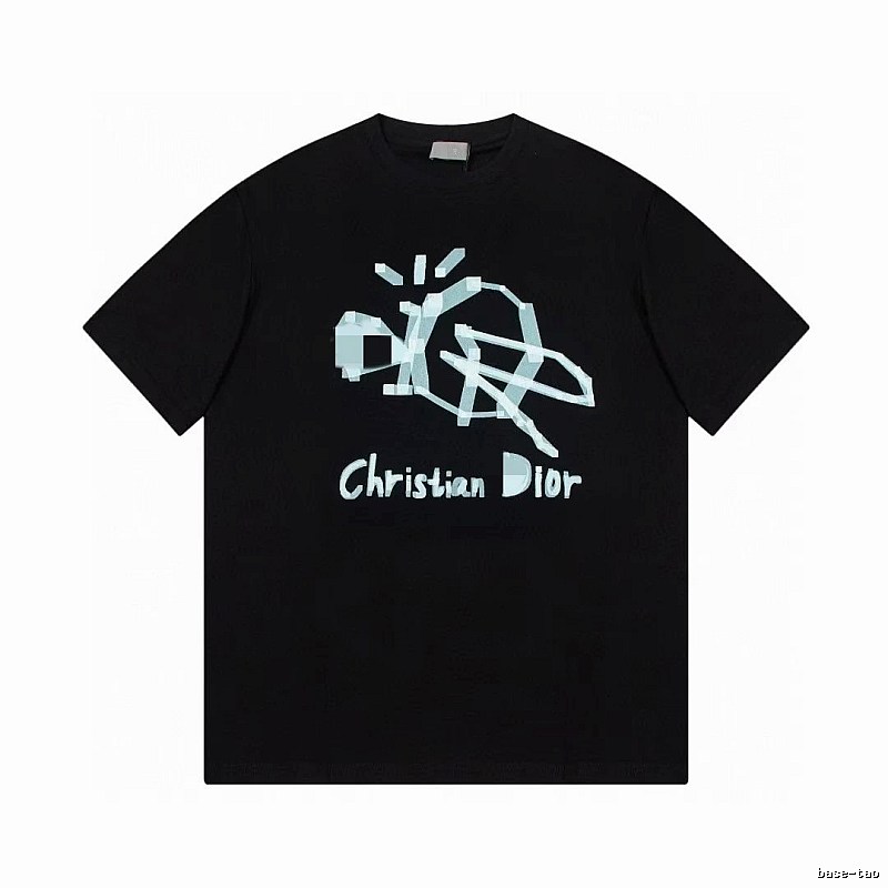 Dior Graffiti Street Style Black Short-sleeve T-shirt