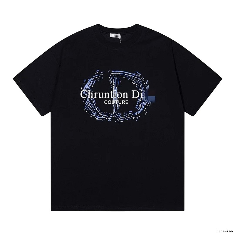 Dior Haute Couture Graffiti-style Black Short-sleeve T-shirt