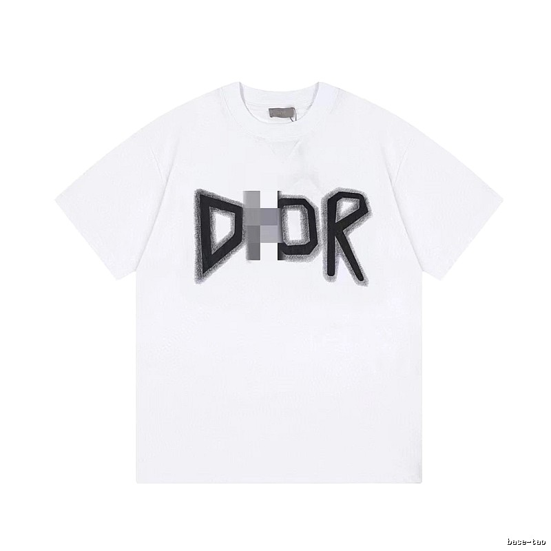 Dior Letter Print Trendy Style White T-Shirt