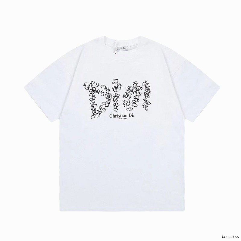Dior Monogram Light Luxury Style White Short-sleeve T-Shirt