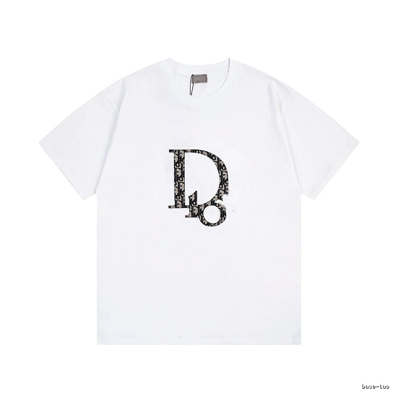 Dior Monogram Light Luxury Style White Short-sleeved T-shirt