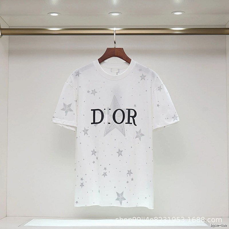 Dior Star Print Cool & Trendy Style White T-Shirt