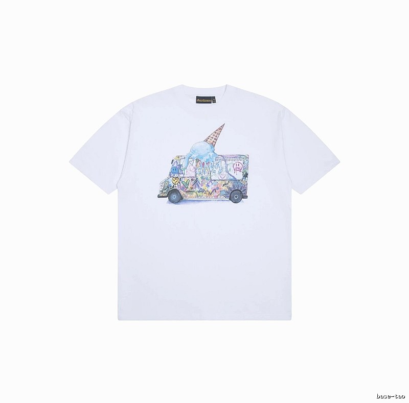 DREW Graffiti Style Ice Cream Truck White Short Sleeve T-shirt