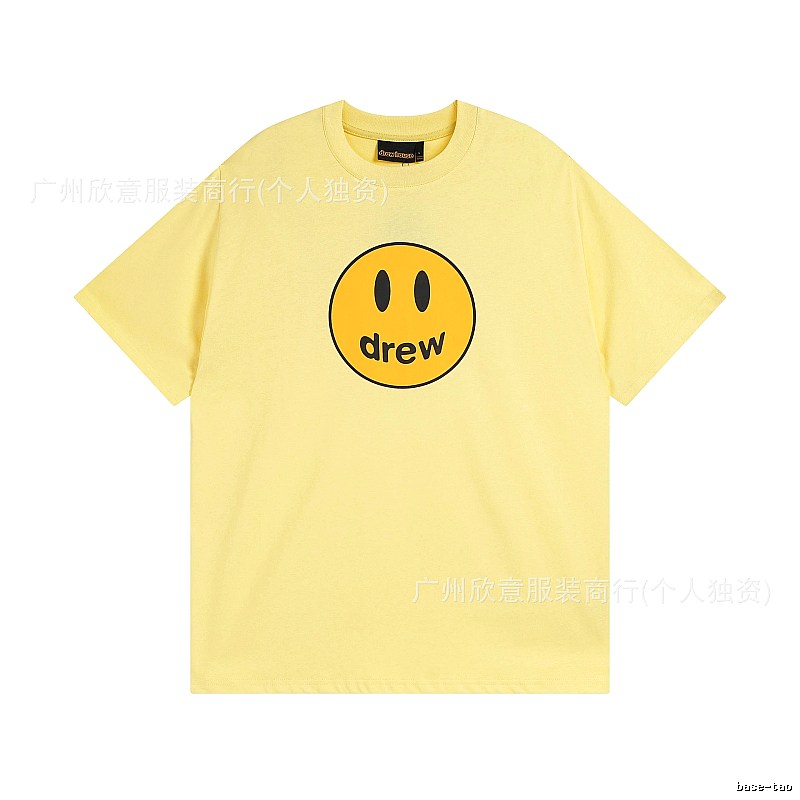 DREW Smiley Face Series Street Style Light Yellow T-shirt