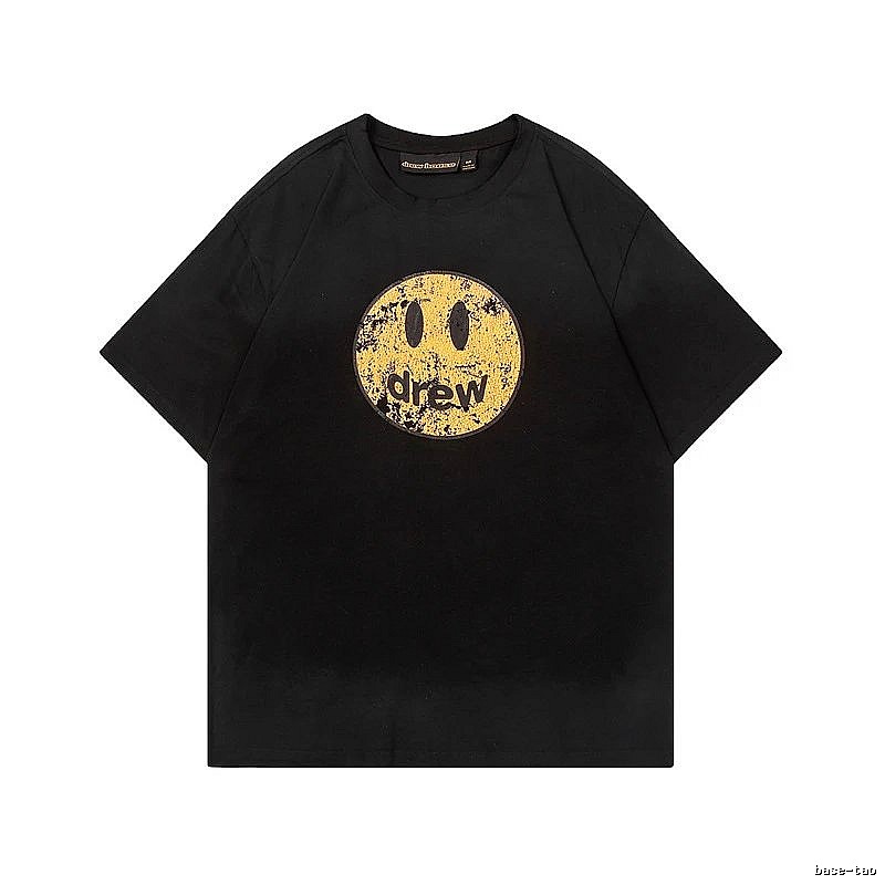 DREW Smiley Series Street Style Black T-shirt