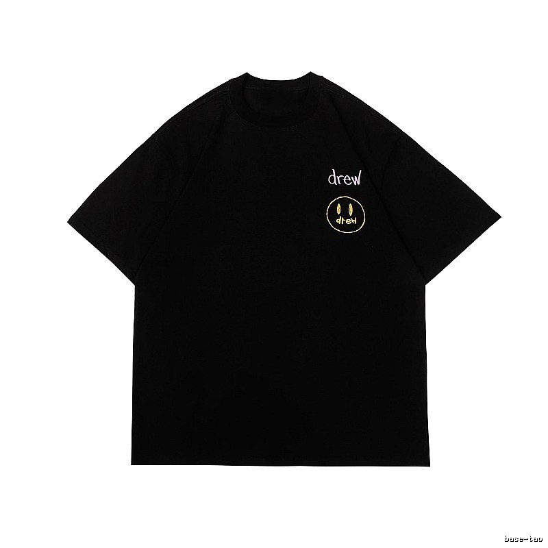 DREW Smiley Series Street Style Black T-Shirt