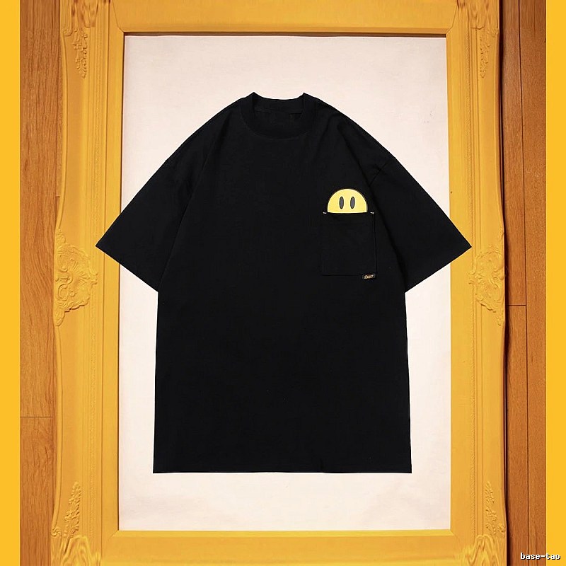 DREW Smiley Series Street Style Black T-Shirt