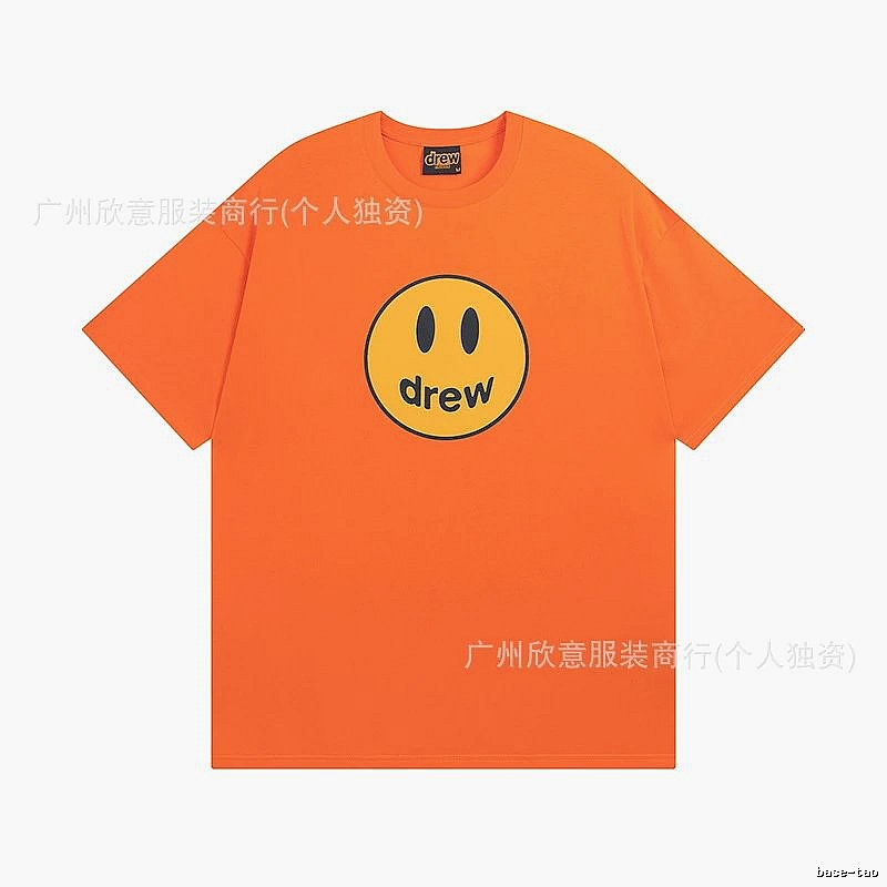 DREW Smiley Series Street Style Orange Short Sleeve T-shirt