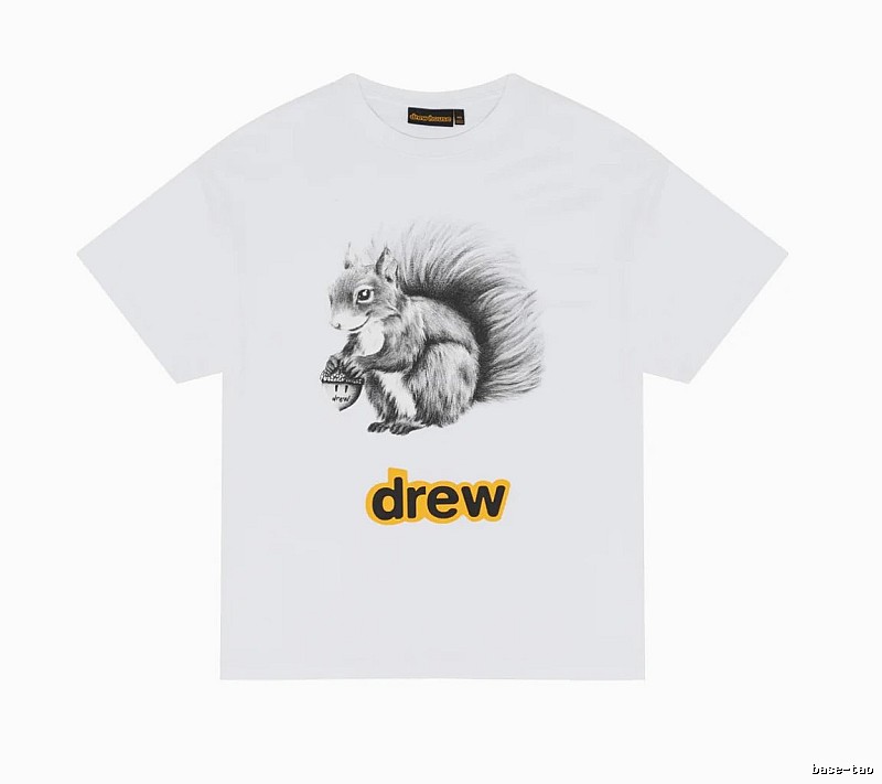 DREW Squirrel Print Street Style White T-Shirt