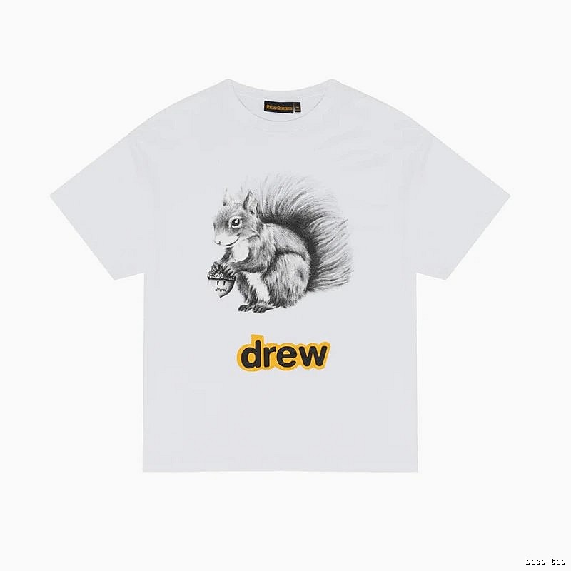 DREW Squirrel Print Street Style White T-shirt