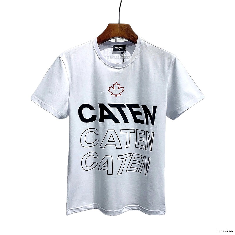 DSQ CATEN Letter Print Trendy Brand White Short Sleeve T-Shirt