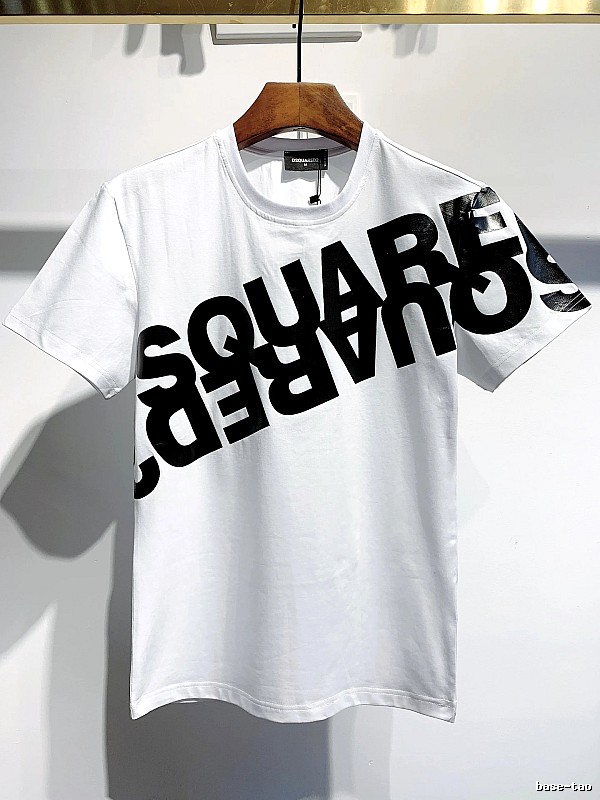 DSQ Large Letter Print Street Style White T-Shirt