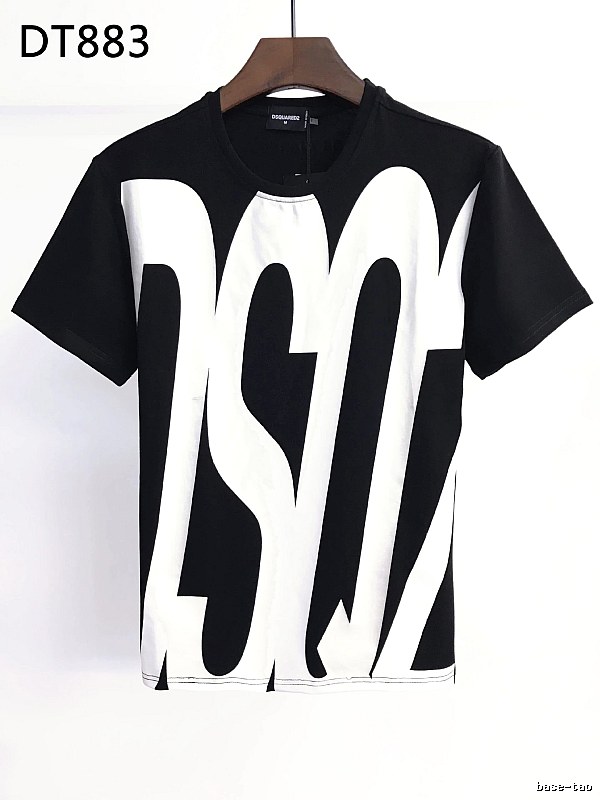 DSQ Large Letter Street Style Black and White Short Sleeve T-Shirt