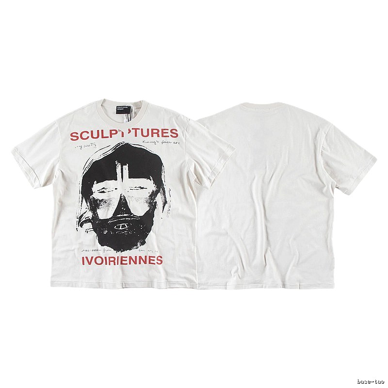 ERD Sculpture Figure Vintage Style Off-white Short Sleeve T-shirt