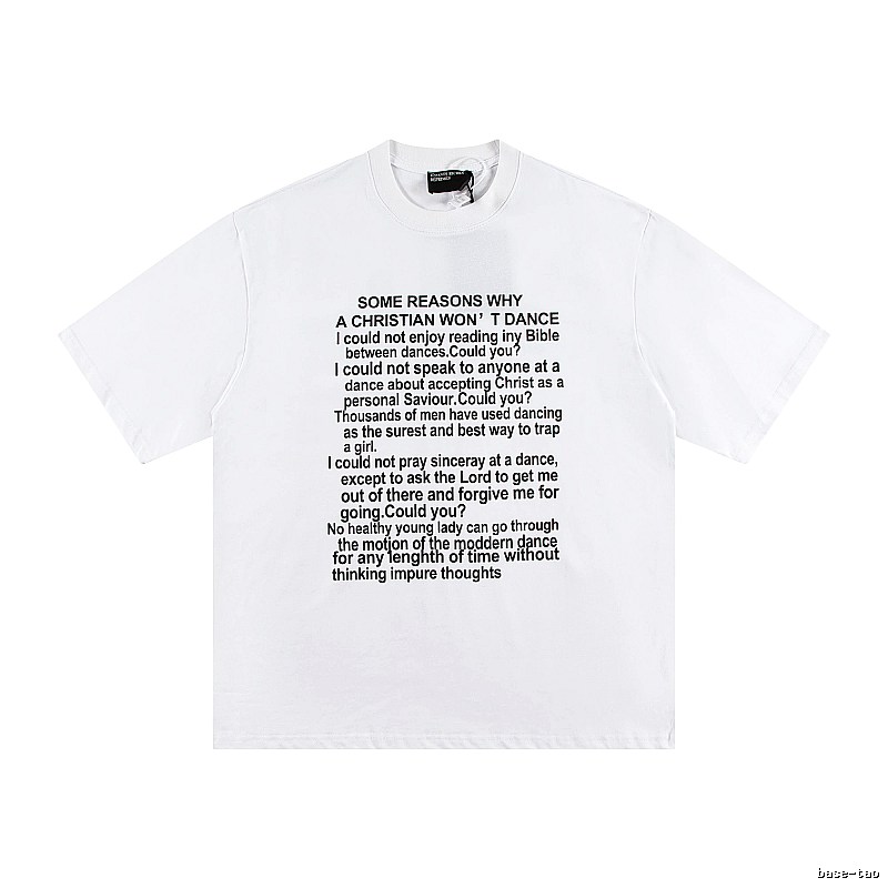 ERD Slogan Print Street Style White T-Shirt