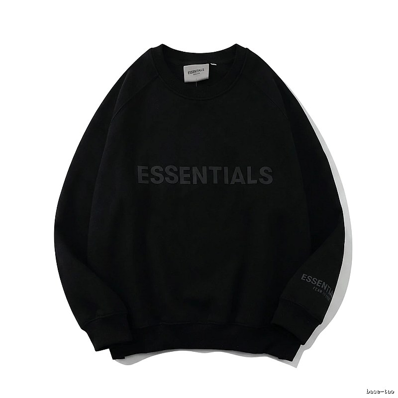 ESSENTIALS minimalist style black sweatshirt