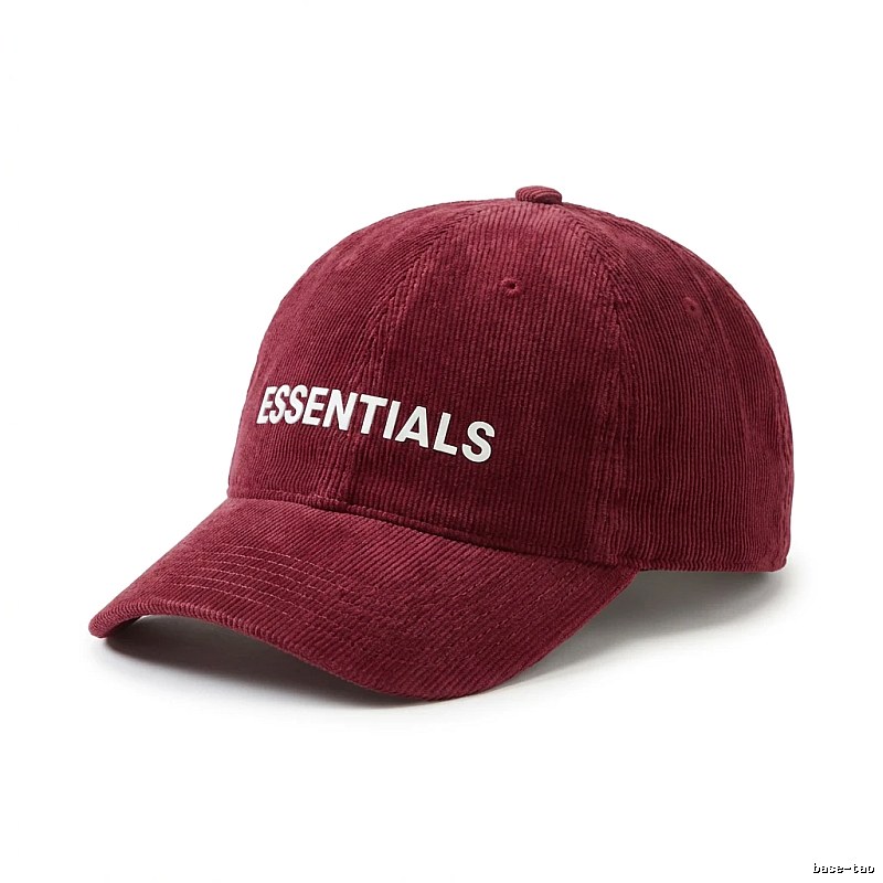 ESSENTIALS Minimalist Style Burgundy Hat