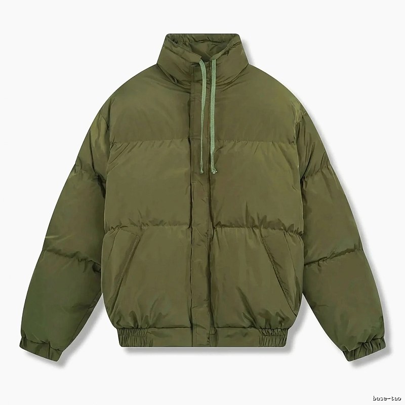 ESSENTIALS Minimalist Style Olive Green Cotton Jacket