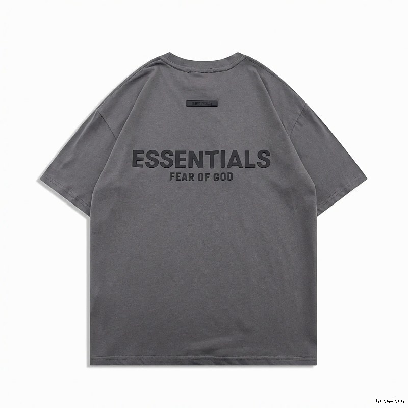 ESSENTIALS Simple Grey Short-sleeve Shirt