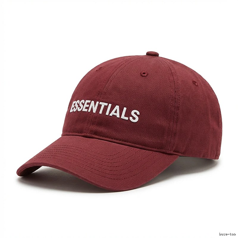 ESSENTIALS Simple Style Burgundy Hat