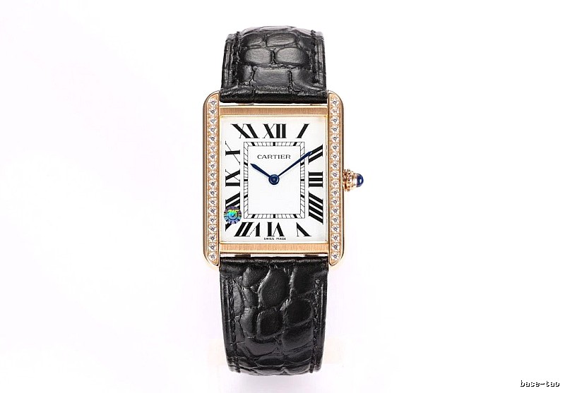 Gifting Cartier Tank-Style Dress Watch - Rose Gold And Black