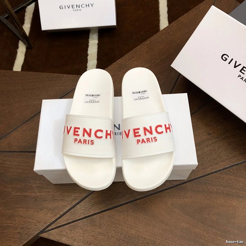 Givenchy Alphabet Collection Trendy Style White Slide Sandals