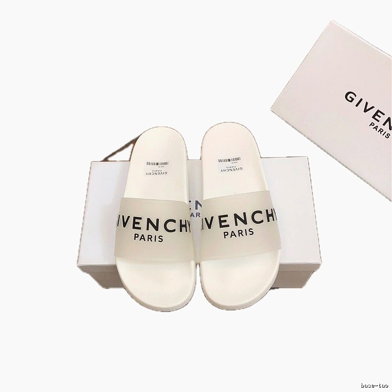 Givenchy Letter-Print Casual Style White Slide Sandals
