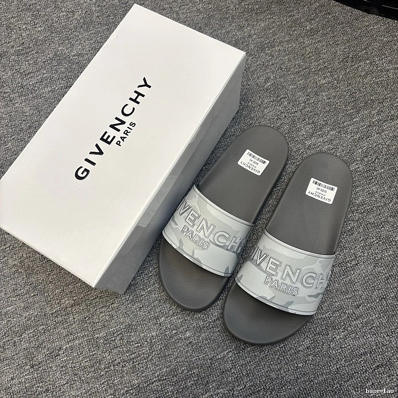 Givenchy Paris Camo Streetwear Gray Slides