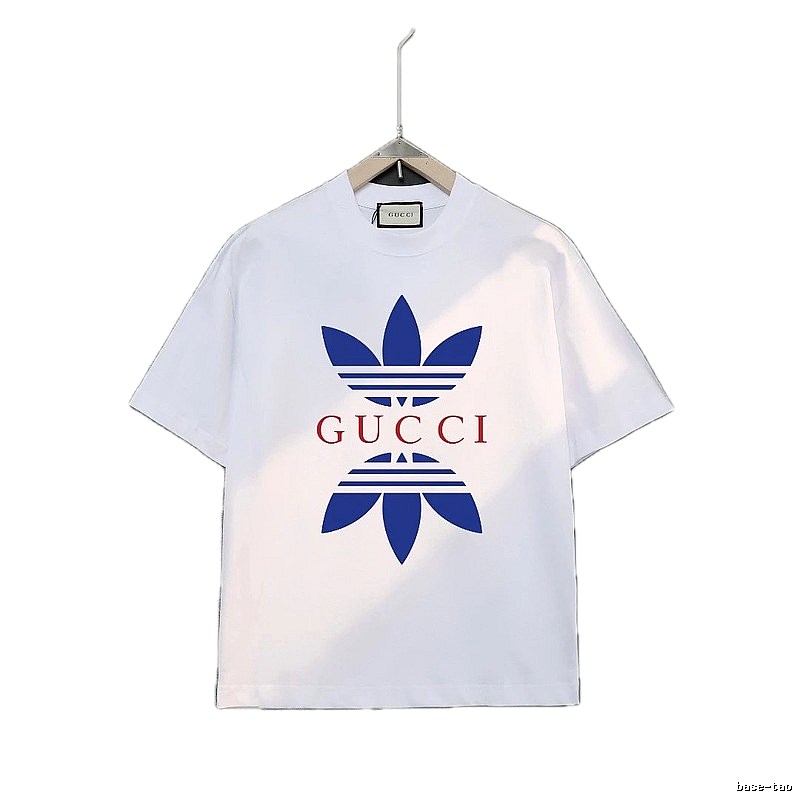 Gucci clover blue and white short-sleeved shirt