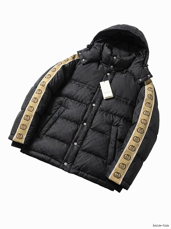 Gucci Double G Print Style Black Down Jacket