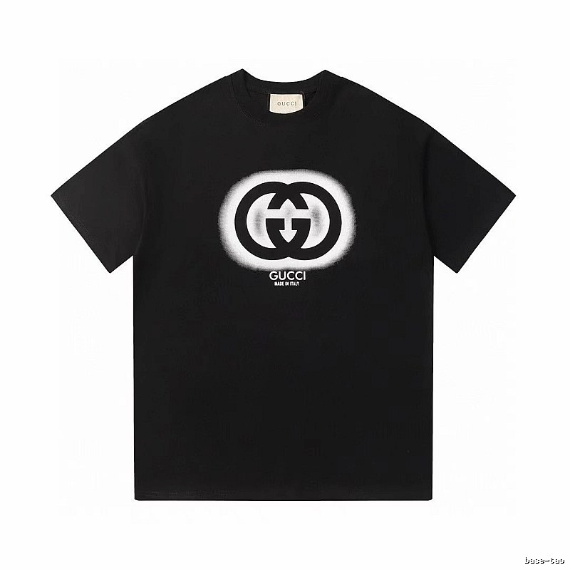 Gucci Double G Print Vintage Style Black T-Shirt