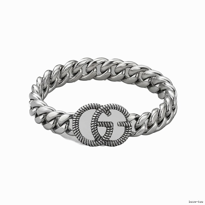 Gucci Double G Retro Style Silver Bracelet