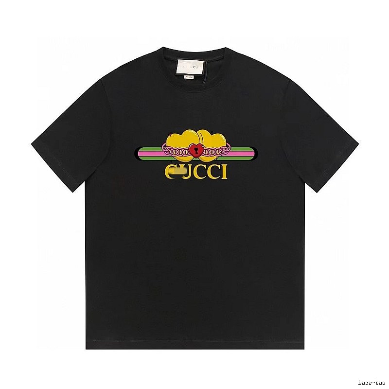 Gucci Heart Print Trendy Black Short-sleeved T-shirt