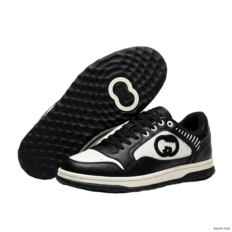 Gucci retro-style black and white sports shoes