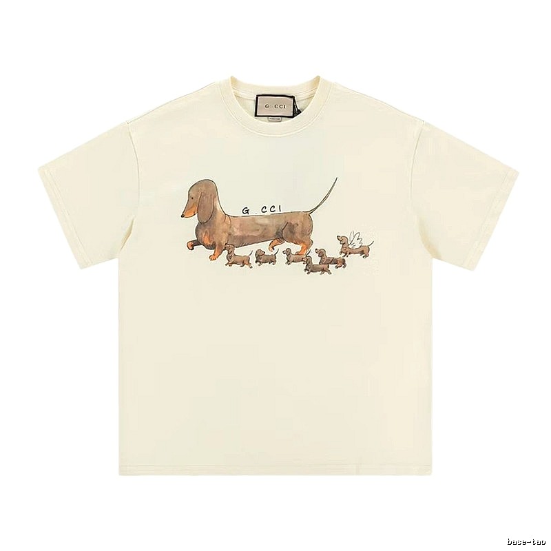 Gucci Sausage Print Casual Style Off-white T-shirt