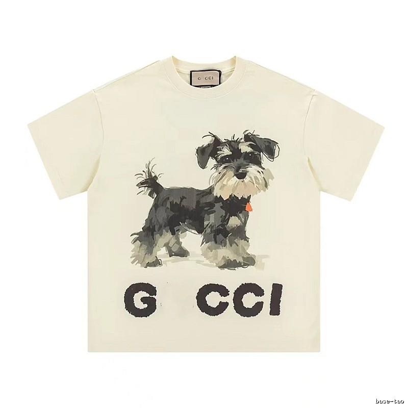 Gucci Schnauzer Print Off-white Casual T-shirt