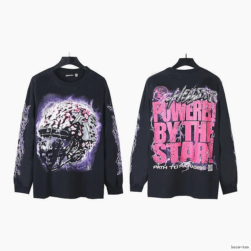 Hellstar dark style black long-sleeved shirt