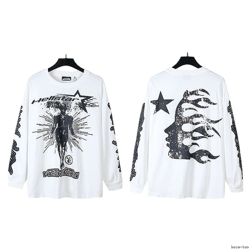Hellstar dark style white long-sleeved shirt