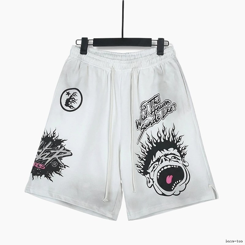 Hellstar dark style white shorts