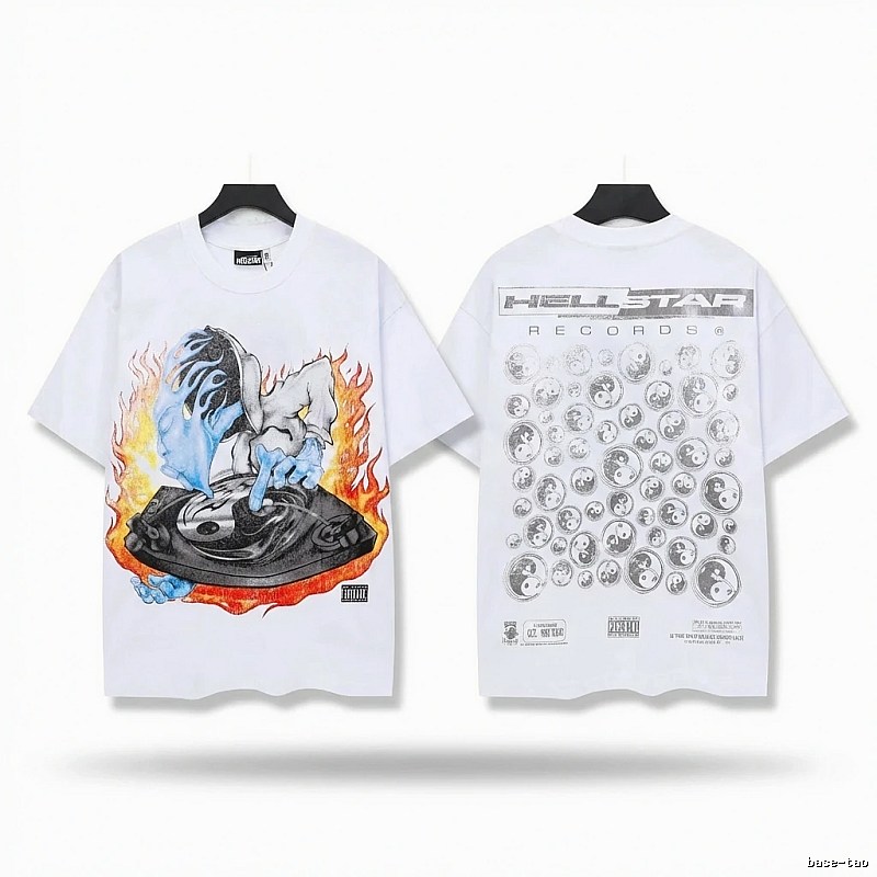 Hellstar Flame Trendy White T-shirt