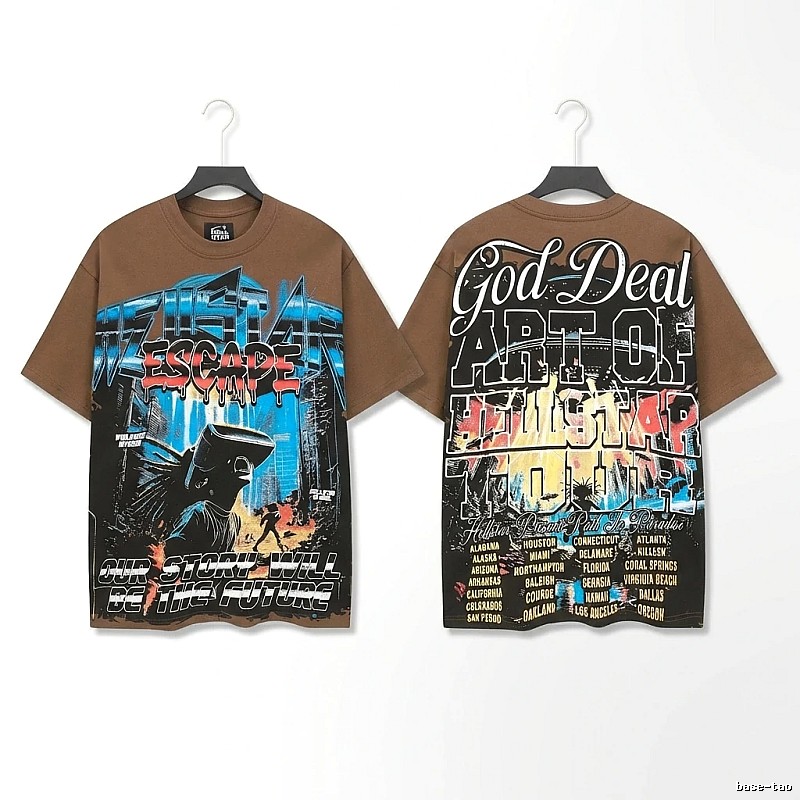 Hellstar Graffiti Style Brown T-shirt