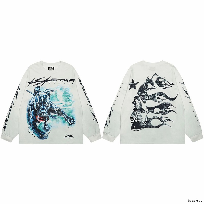 Hellstar Sports Collection Street Style Off-white Long Sleeve T-shirt