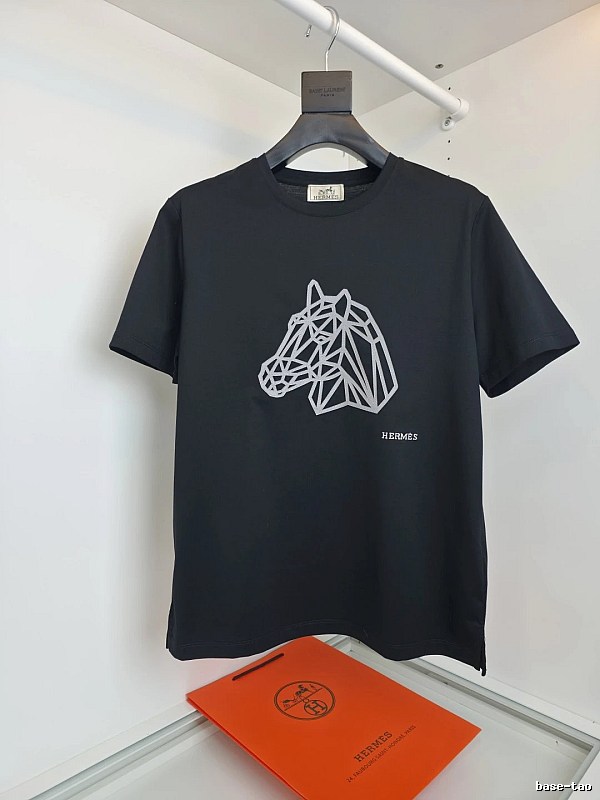 Hermès geometric style black T-shirt