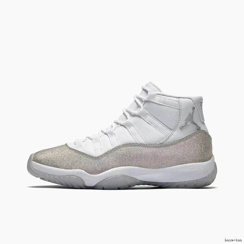 High-top silver-white Air Jordan 11 sneakers