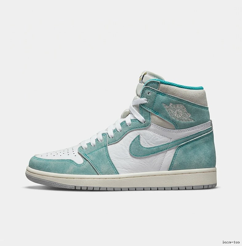 Jordan AJ1 High-Top Fresh Green and White Shoes